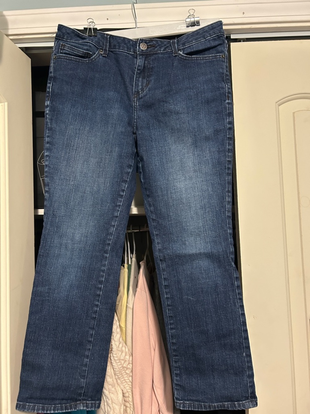 Simply Vera Vera Wang Women's Dark Blue Straight-Leg Jeans